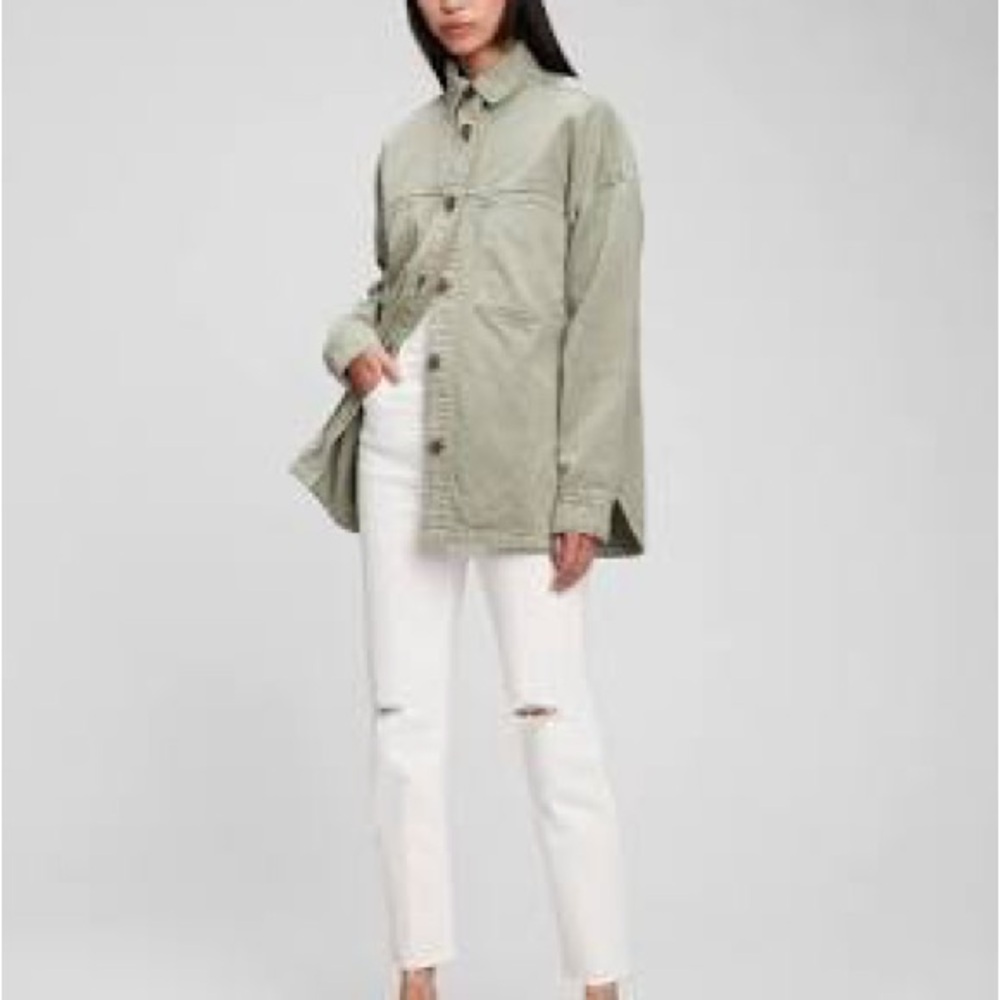 Women's Green Shirt Jacket EUC